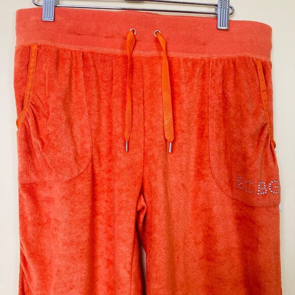 BCBGmaxazria Velour Sweatpants Women’s Small MISLABELED Orange Tiger Lily Terry - Picture 6 of 10